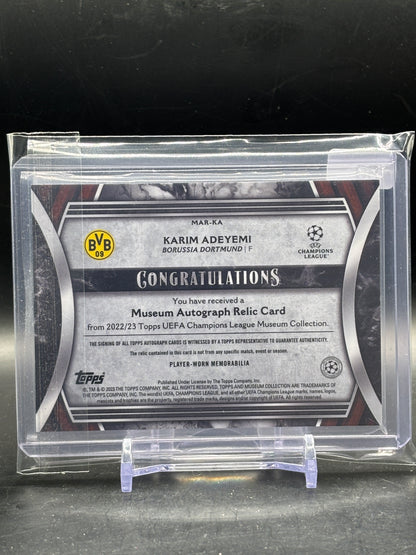 2022-23 Topps Museum UCC Karmin Adeyemi Borussia Dortmund Patch Auto 19/50