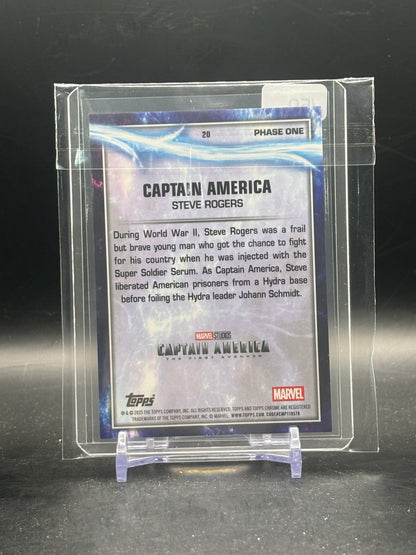 2025 Topps Chrome Sapphire Marvel Studios Steve Rogers Captain America 43/50