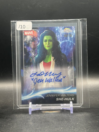 2025 Topps Chrome Sapphire Marvel Studios Tatian Maslany She-Hulk Black Auto 06/10