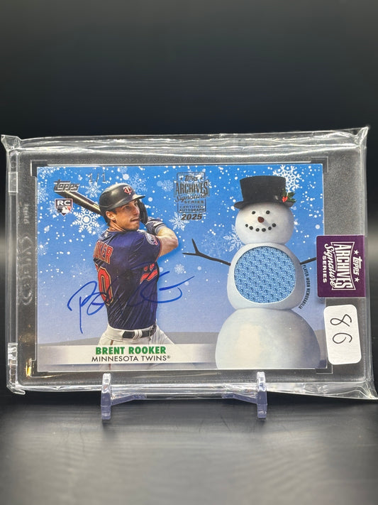 2025 Topps Archives Brent Rooker Patch Auto 1/1