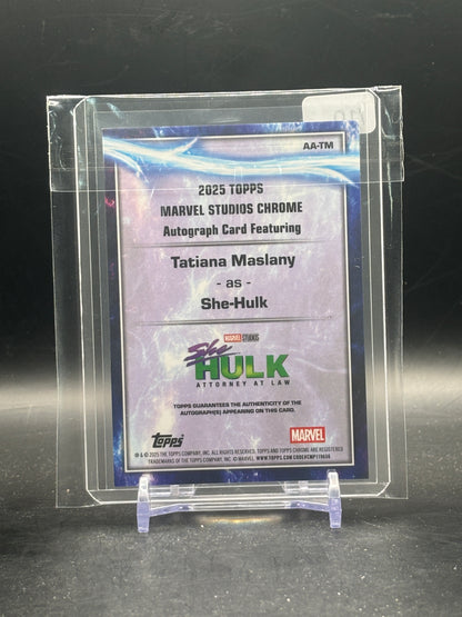 2025 Topps Chrome Sapphire Marvel Studios Tatian Maslany She-Hulk Black Auto 06/10
