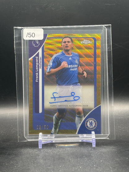 2026 Topps Chrome Premier League Frank Lampard Chelsea Gold Wave Auto 28/50