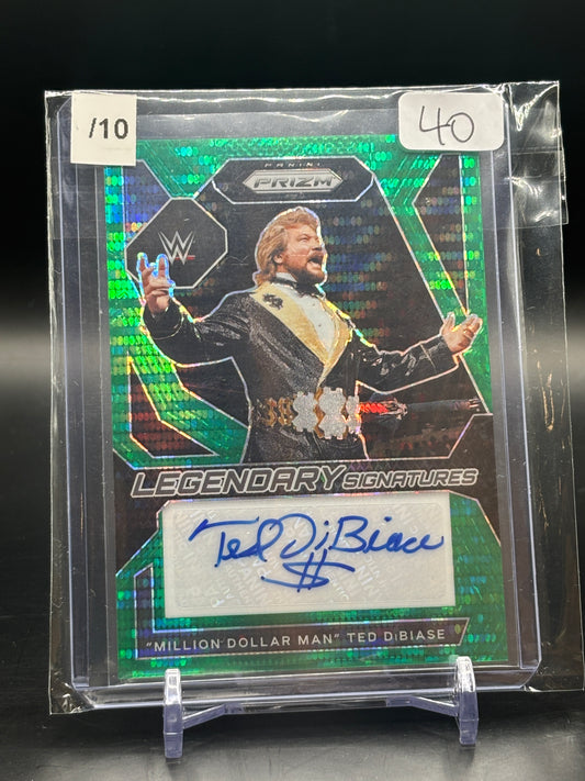 2024 Prizm WWE "Million Dollar Man" Ted DiBiase Auto Green Pulsar 05/10