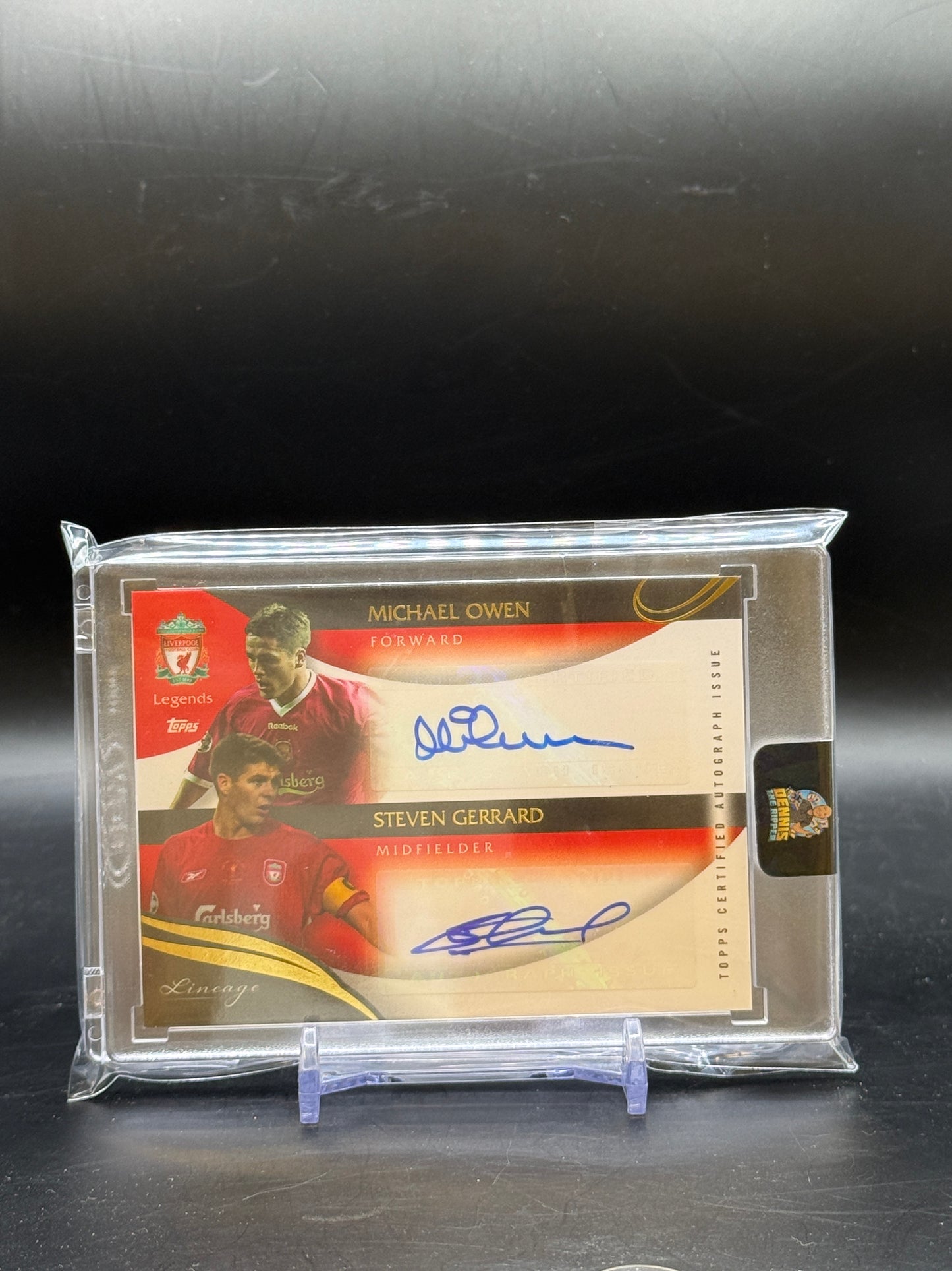 2022-23 Topps Liverpool Lineage Michael Owen / Steven Gerrard Co-Signer Auto