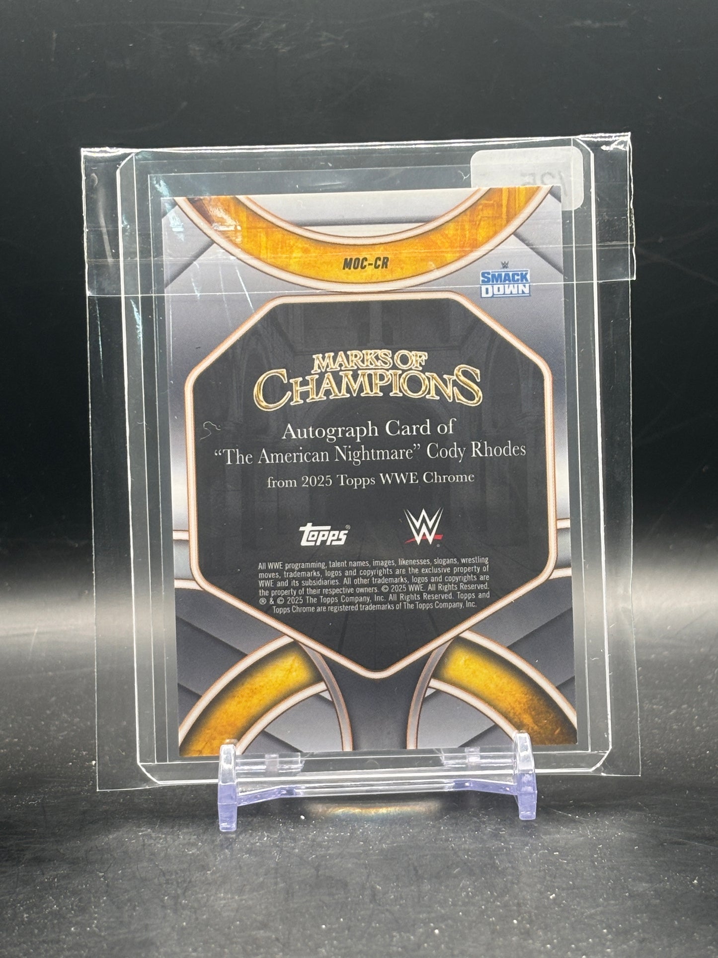 2025 Topps Chrome WWE The American Nightmare Cody Rhodes Marks of Champions Auto 09/25