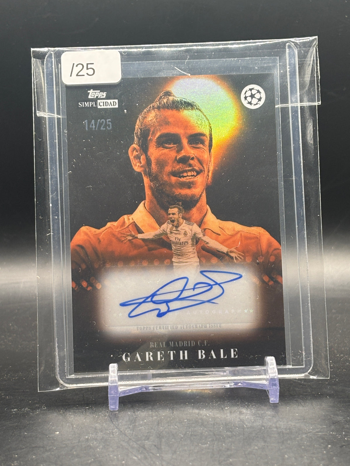 2025-26 Topps Simplicidad UCC Gareth Bale Real Madrid Orange Auto 14/25