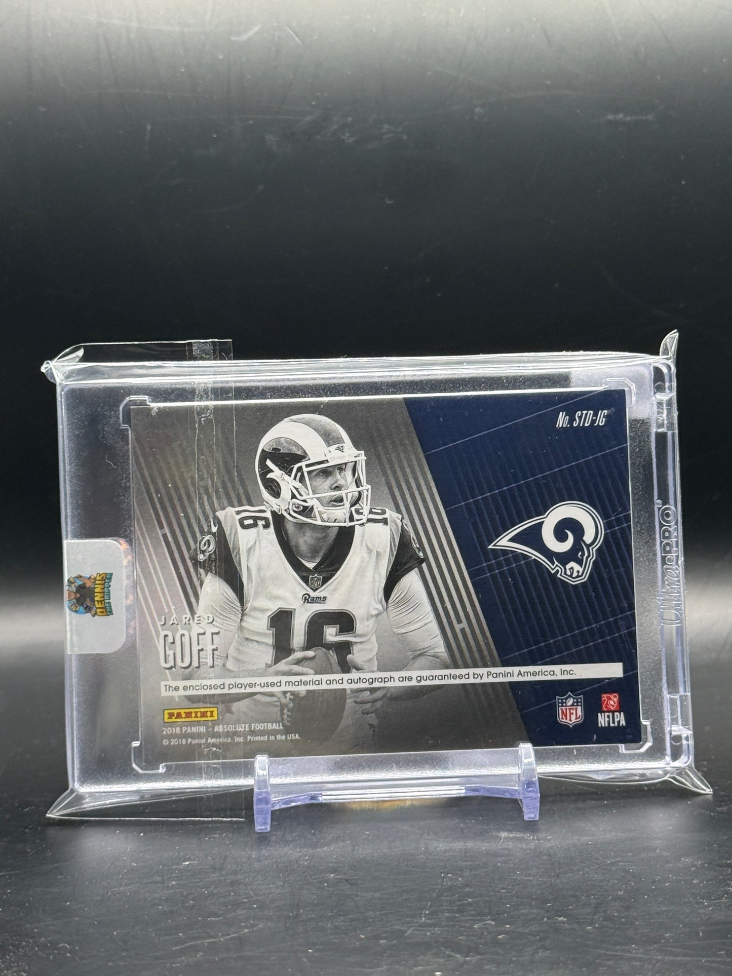 2018 Panini Absolute NFL Jared Goff Los Angeles Rams Tools of the Trade Patch Auto 02/25