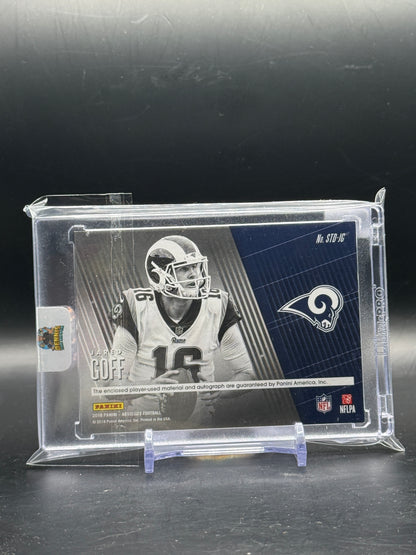 2018 Panini Absolute NFL Jared Goff Los Angeles Rams Tools of the Trade Patch Auto 02/25