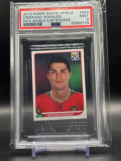 2010 Panini World Cup Sticker Cristiano Ronaldo Portugal PSA 9 53955179