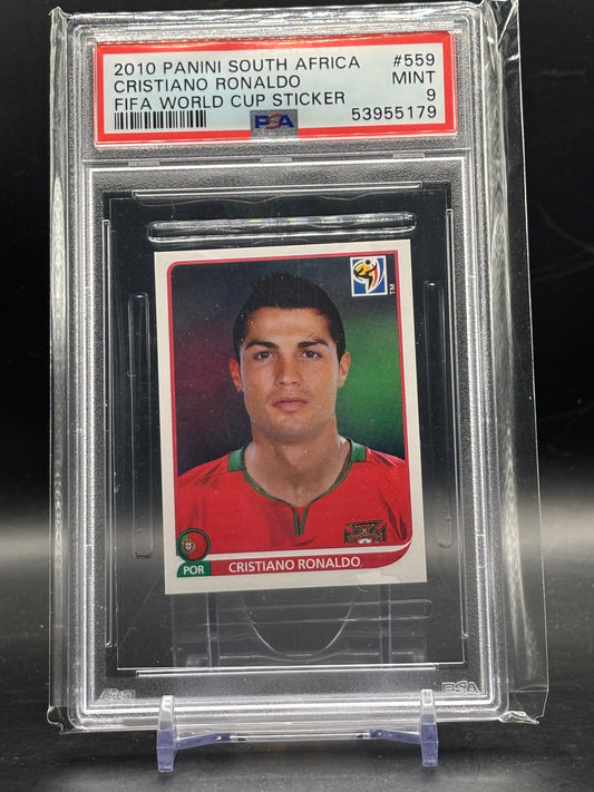 2010 Panini World Cup Sticker Cristiano Ronaldo Portugal PSA 9 53955179