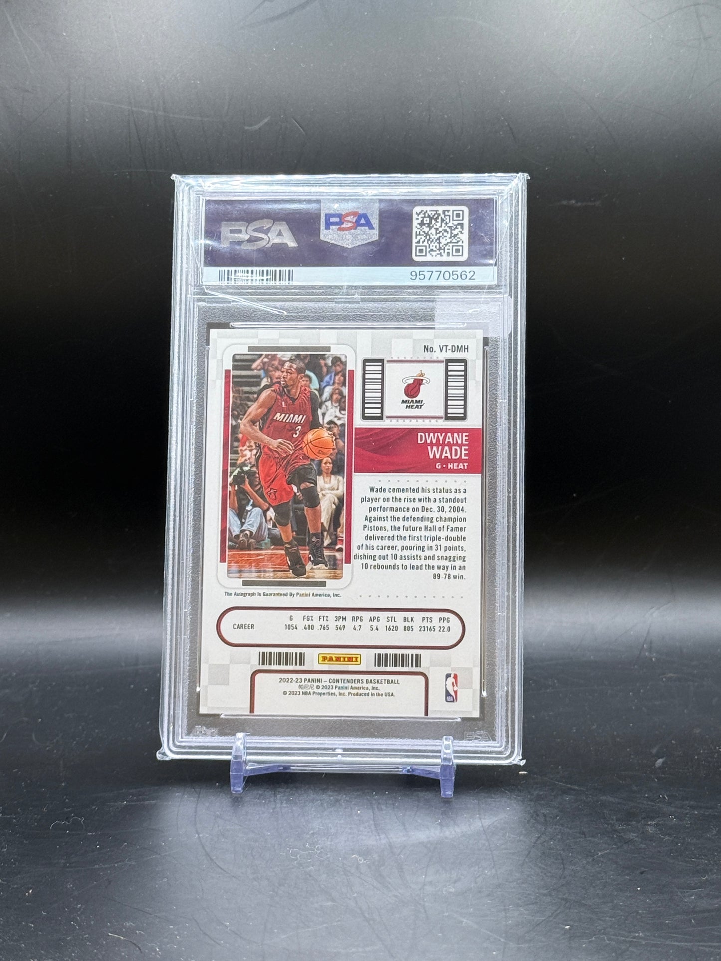 2022 Panini Contenders NBA Dwyane Wade Miami Heat Finals Ticket Auto 34/49 PSA 9 95770562