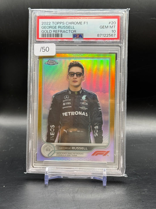 2022 Topps Chrome F1 George Russel Gold 35/50 PSA 10 87122567