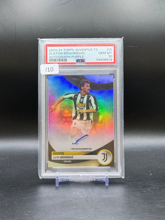 2023-24 Topps Juventus Team Set Zlatan Ibrahimovic Purple Auto 05/10 PSA 10 94506814