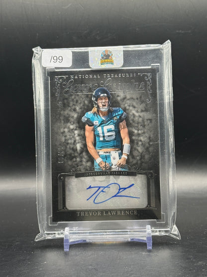 2025 Panini National Treasures NFL Trevor Lawrence Jacksonville Jaguars Genre Graphs Auto 18/99