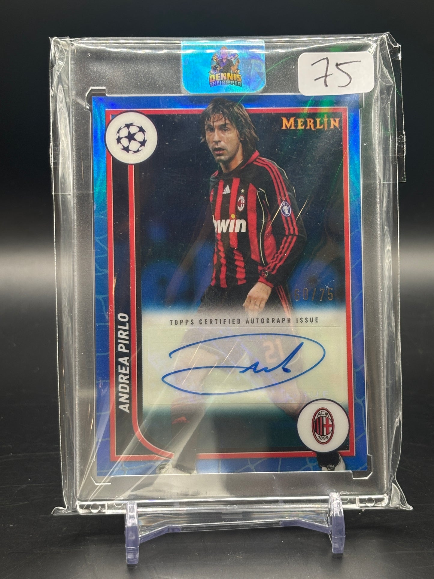 2023-2024 Topps Merlin UEFA Club Competitions Andrea Pirlo AC Milan Auto / 60/75