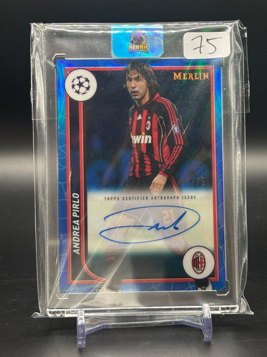 2023-2024 Topps Merlin UEFA Club Competitions Andrea Pirlo AC Milan Auto / 60/75