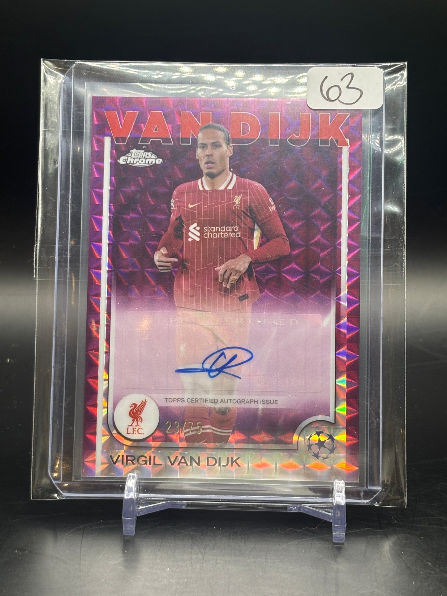 2024/25 Topps Chrome UCC Liverpool Virgil Van Dijk Auto /75