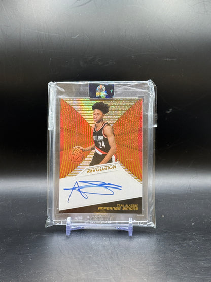 2018-19 Panini Revolution NBA Anfernee Simons Portland Trail Blazers Auto