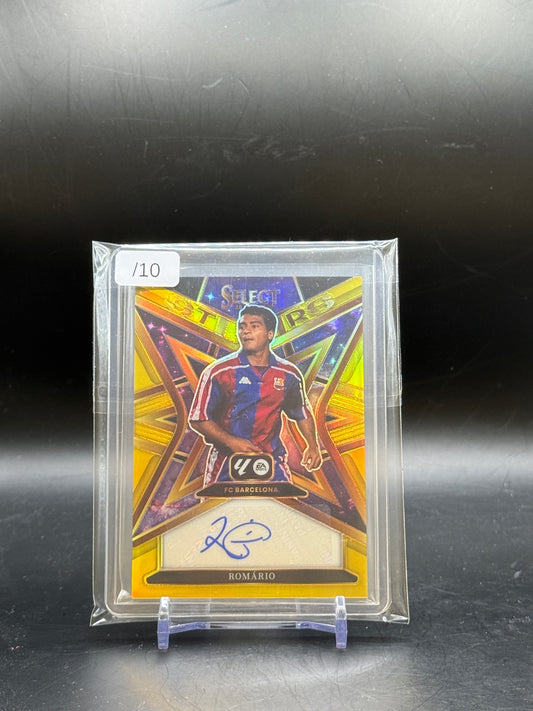 2025-26 Panini Select La Liga Romario FC Barcelona Stars Signatures Gold Auto 06/10