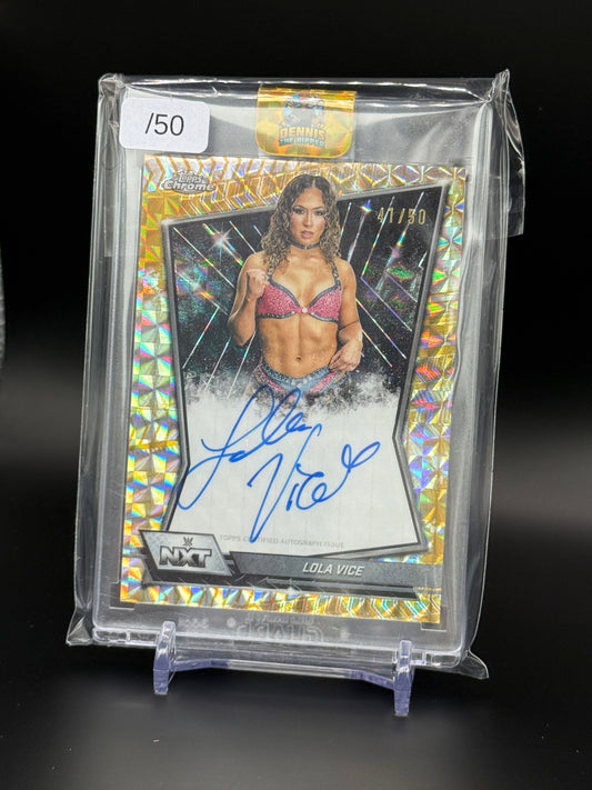 2026 Topps Chrome WWE Lola Vice NXT Gold Auto 41/50