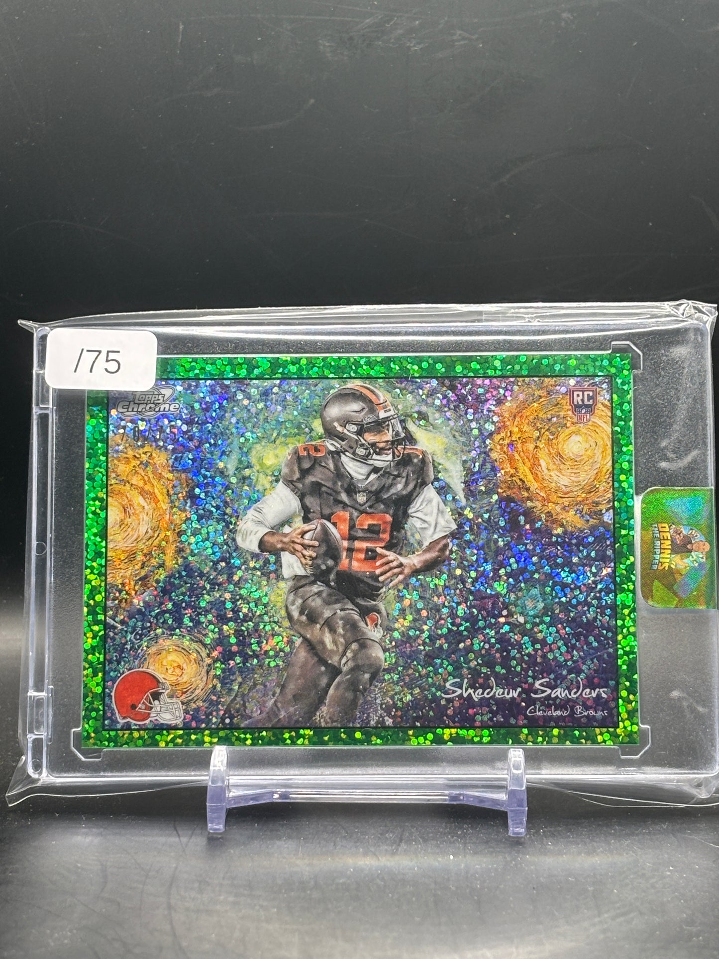 2025 Topps Cosmic Chrome NFL Shedeur Sanders Cleveland Browns Green Stars in the Night 70/75