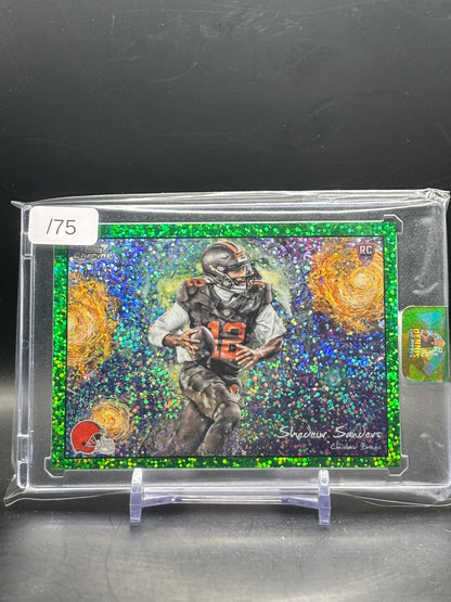 2025 Topps Cosmic Chrome NFL Shedeur Sanders Cleveland Browns Green Stars in the Night 70/75