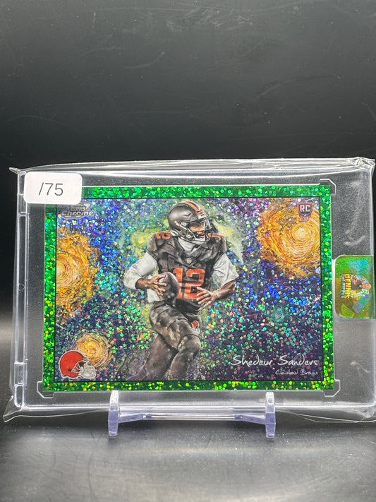2025 Topps Cosmic Chrome NFL Shedeur Sanders Cleveland Browns Green Stars in the Night 70/75