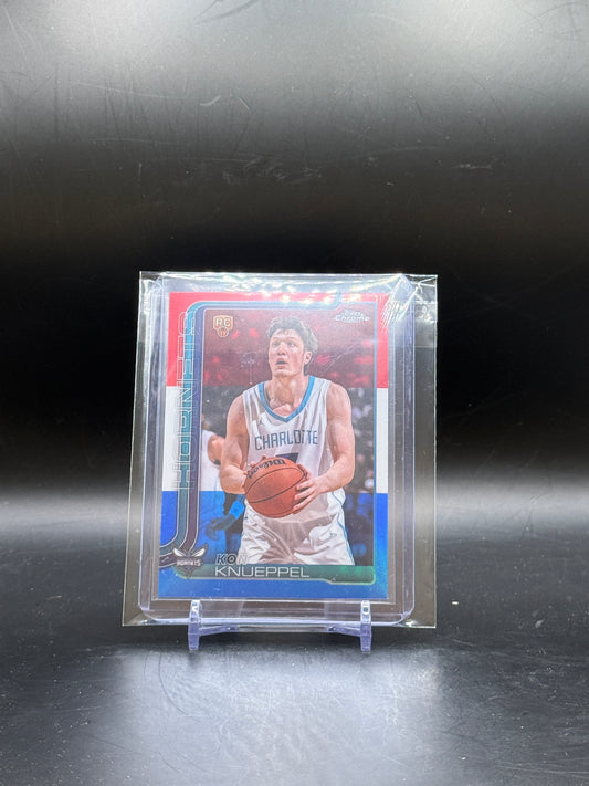 2025-26 Topps Chrome NBA Kon Knueppel Charlotte Hornets Red White and Blue