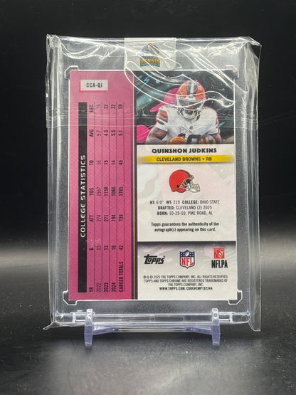 2025 Topps Cosmic Chrome NFL Quinshon Judkins Cleveland Browns Gold Auto 07/50