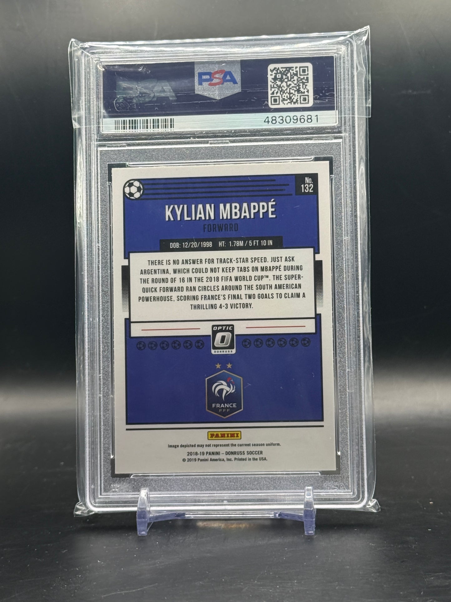 2018-19 Panini Donruss Soccer Kylian Mbappe France #132 PSA 9 48309681