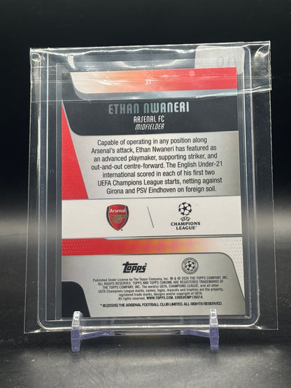 2025-26 Topps Chrome UCC Ethan Nwaneri Arsenal FC Black Geometric 01/10