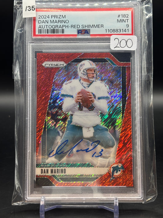 2024 Panini Prizm Dan Marino Red Shimmer Auto 10/35 PSA 9 110883141