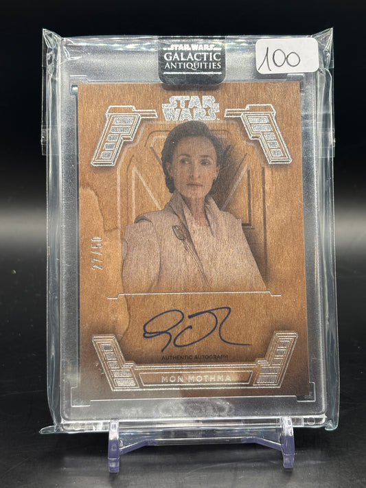 2024 Topps Galactic Antiquities Mon Mothma Wood Auto Genevieve Oreilly 27/50