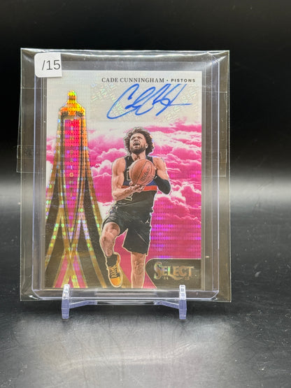 2024-25 Panini Select NBA Cade Cunningham Detroit Pistons In Flight Signatures Auto 14/15