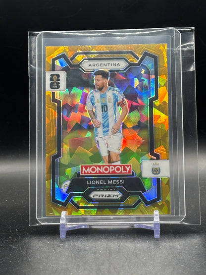 2026 Panini Monopoly Prizm Fifa World Cup Lionel Messi Argentina Gold Cracked Ice