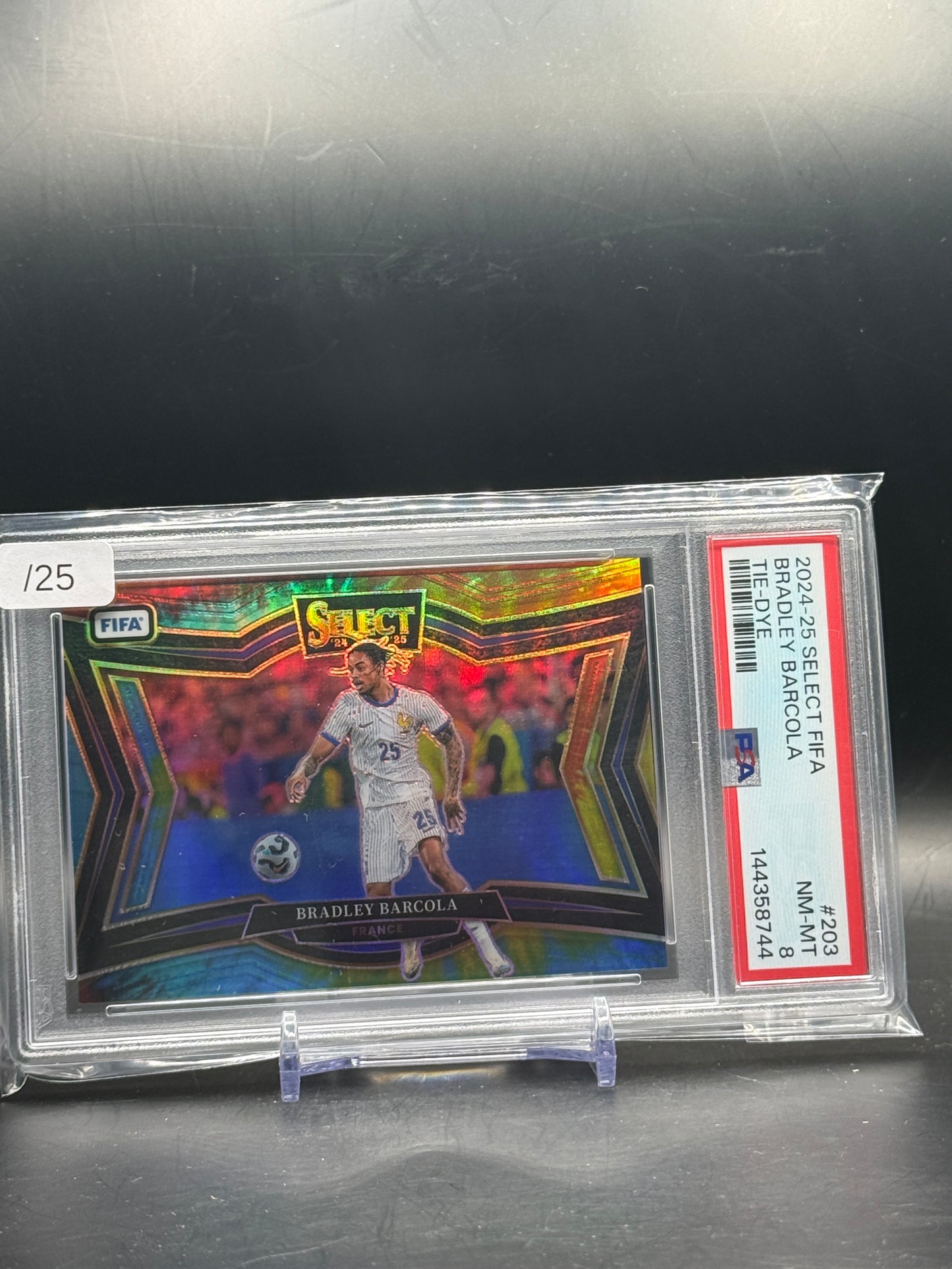 2024-25 Panini Select Fifa Bradley Barcola France Tie-Dye 02/25 PSA 8 144358744