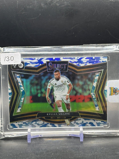 2024-25 Panini Select La Liga Kylian Mbappe Real Madrid Winter Camo 19/30
