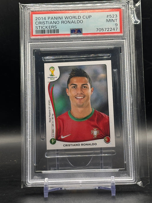 2014 Panini World Cup Sticker Cristiano Ronaldo Portugal PSA 9 70572247