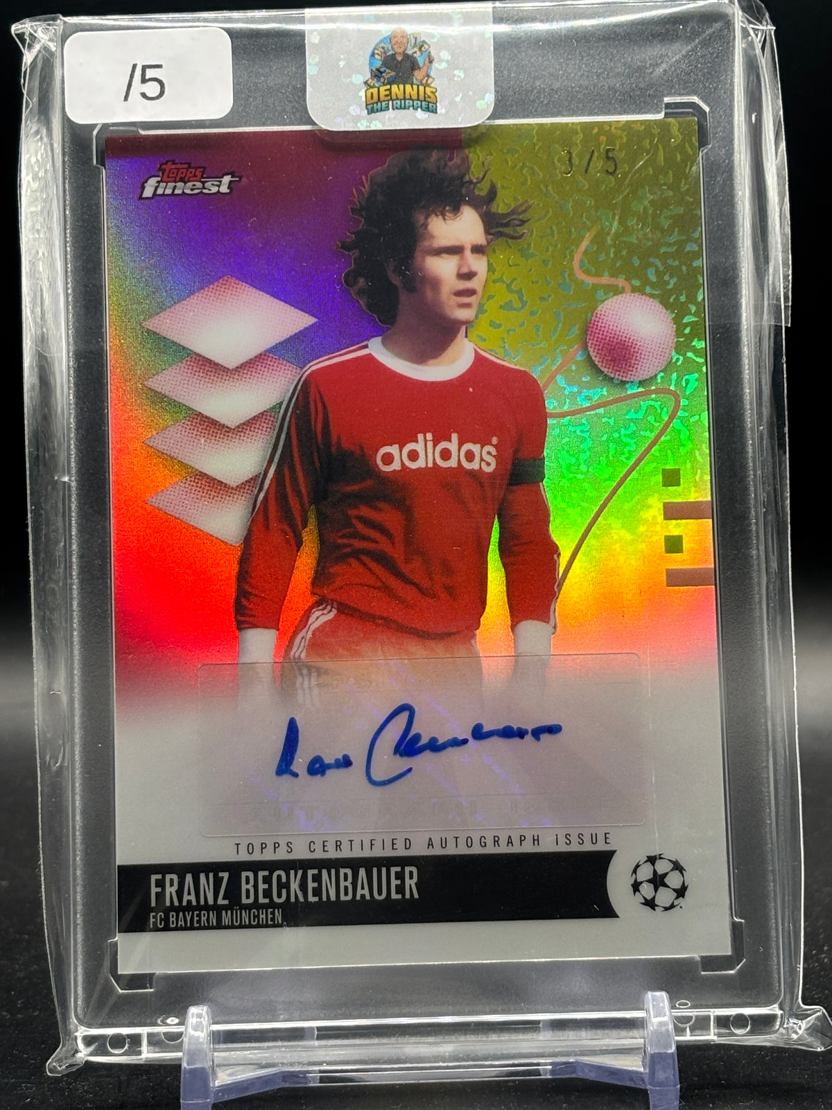 2025-26 Topps Finest UCC Franz Beckenbauer FC Bayern München Red Auto 3/5