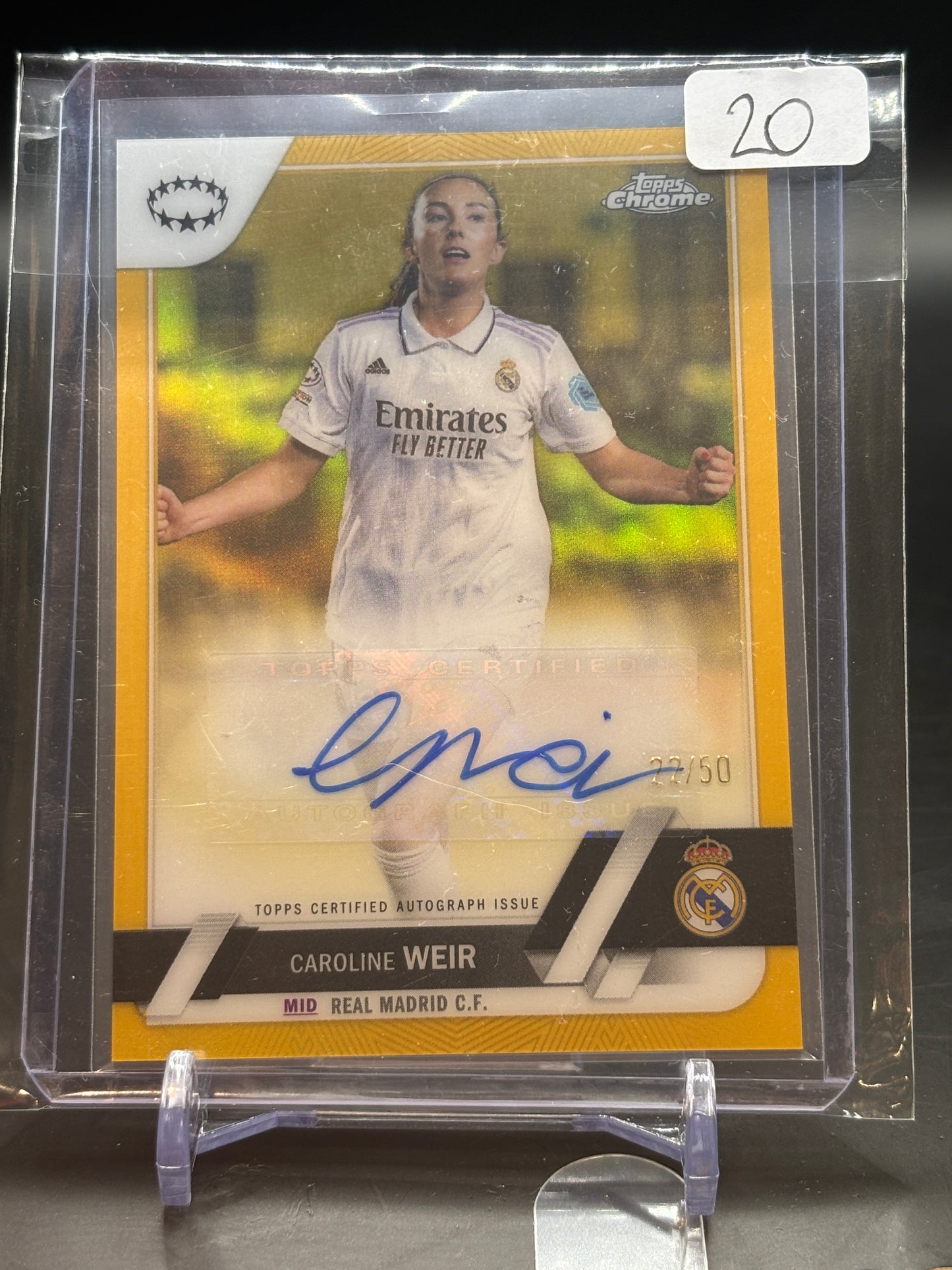 2022/23 Topps Chrome Caroline Weir Gold Auto /50