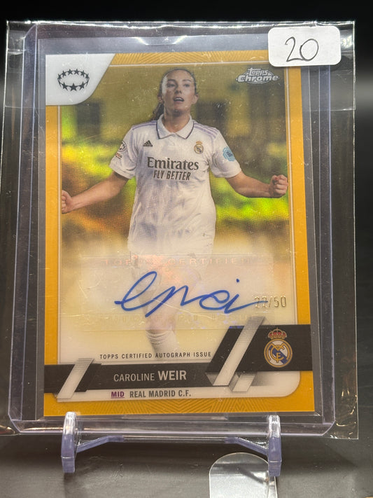 2022/23 Topps Chrome Caroline Weir Gold Auto /50