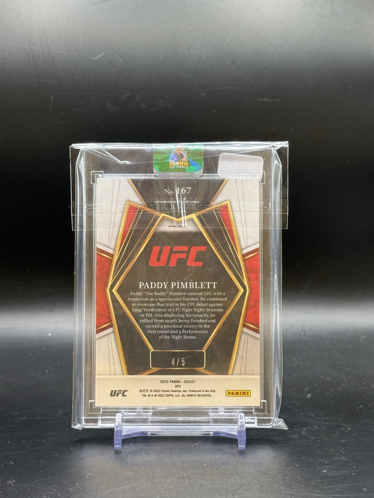2022 Panini Select UFC Paddy Pimblett Premier Green 4/5