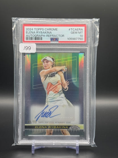 2024 Topps Chrome Tennis Elena Rybankina Refractor Auto 49/99 PSA 10 105987750