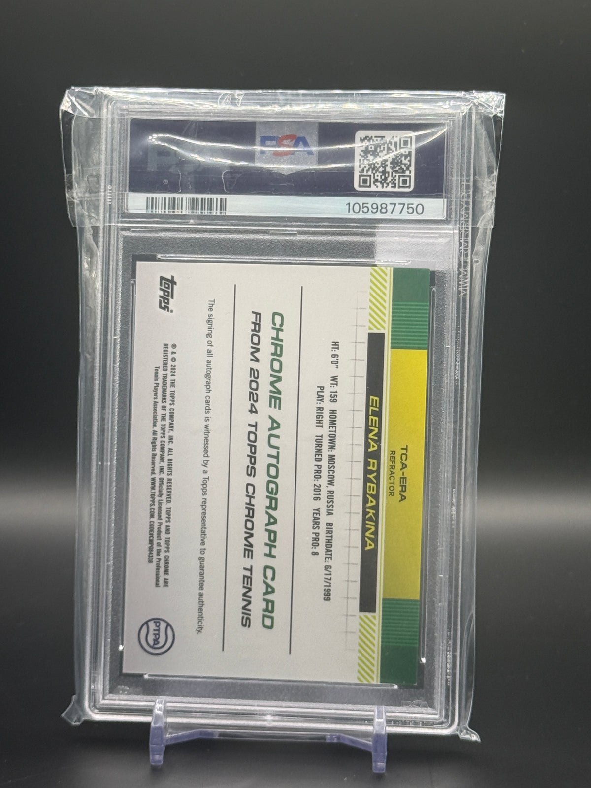 2024 Topps Chrome Tennis Elena Rybankina Refractor Auto 49/99 PSA 10 105987750