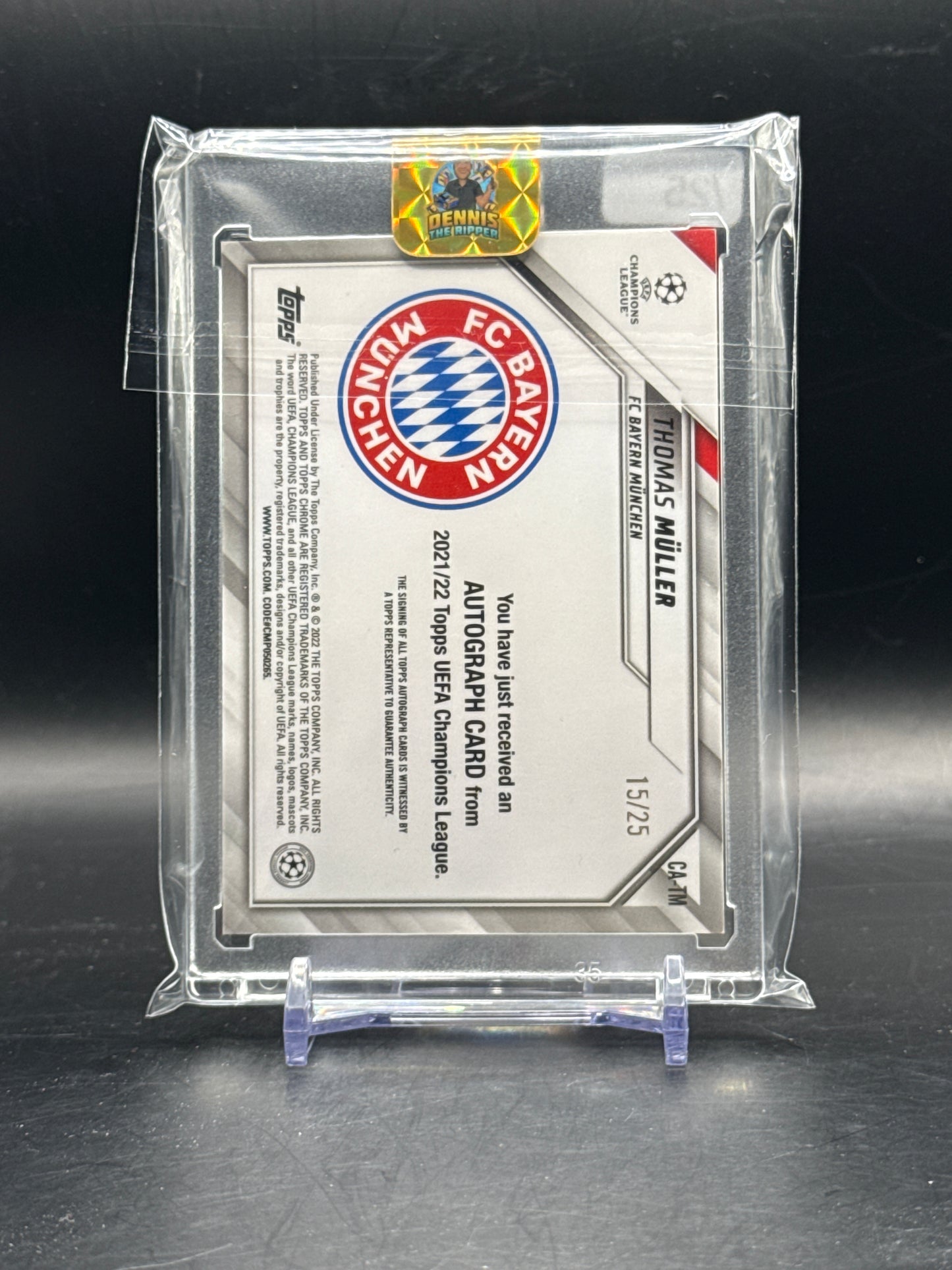 2021-22 Topps Chrome UCC Thomas Müller FC Bayern München Orange Auto 15/25