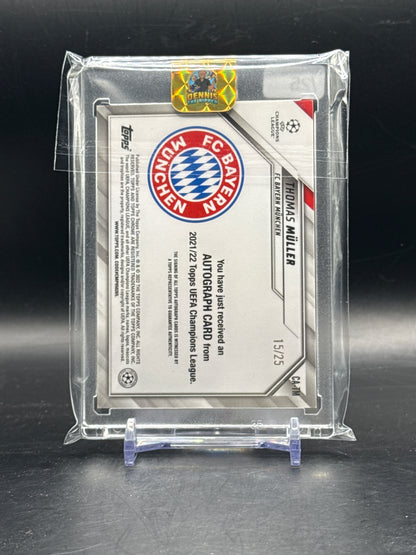 2021-22 Topps Chrome UCC Thomas Müller FC Bayern München Orange Auto 15/25