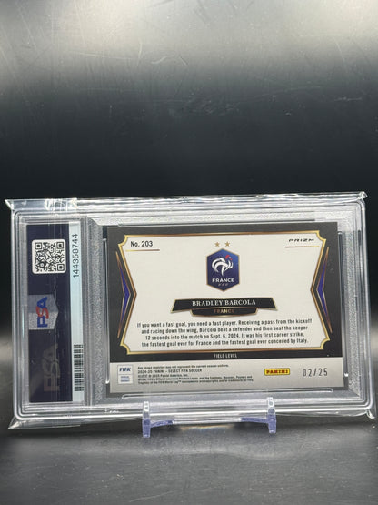 2024-25 Panini Select Fifa Bradley Barcola France Tie-Dye 02/25 PSA 8 144358744