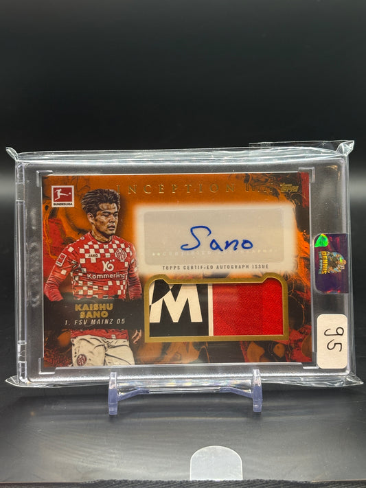 2025 Topps Inception BuLi Kasha Sano Patch Auto /25 Orange