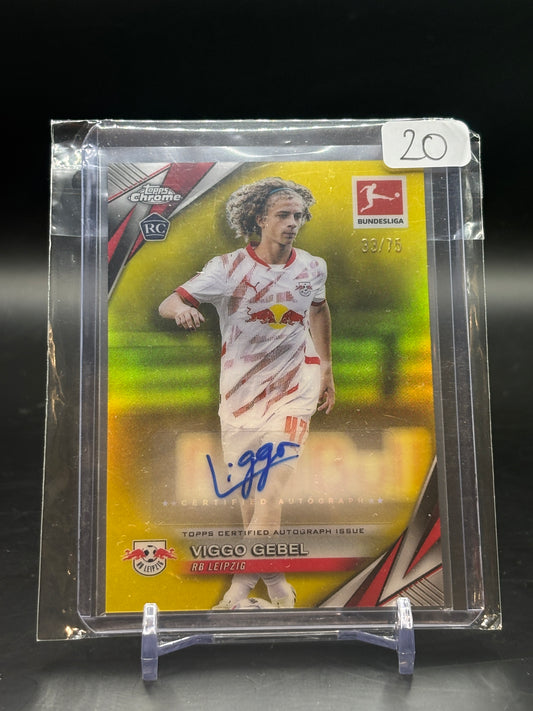 2024/25 Topps Chrome Viggo Gebel Yellow Auto /75 RC