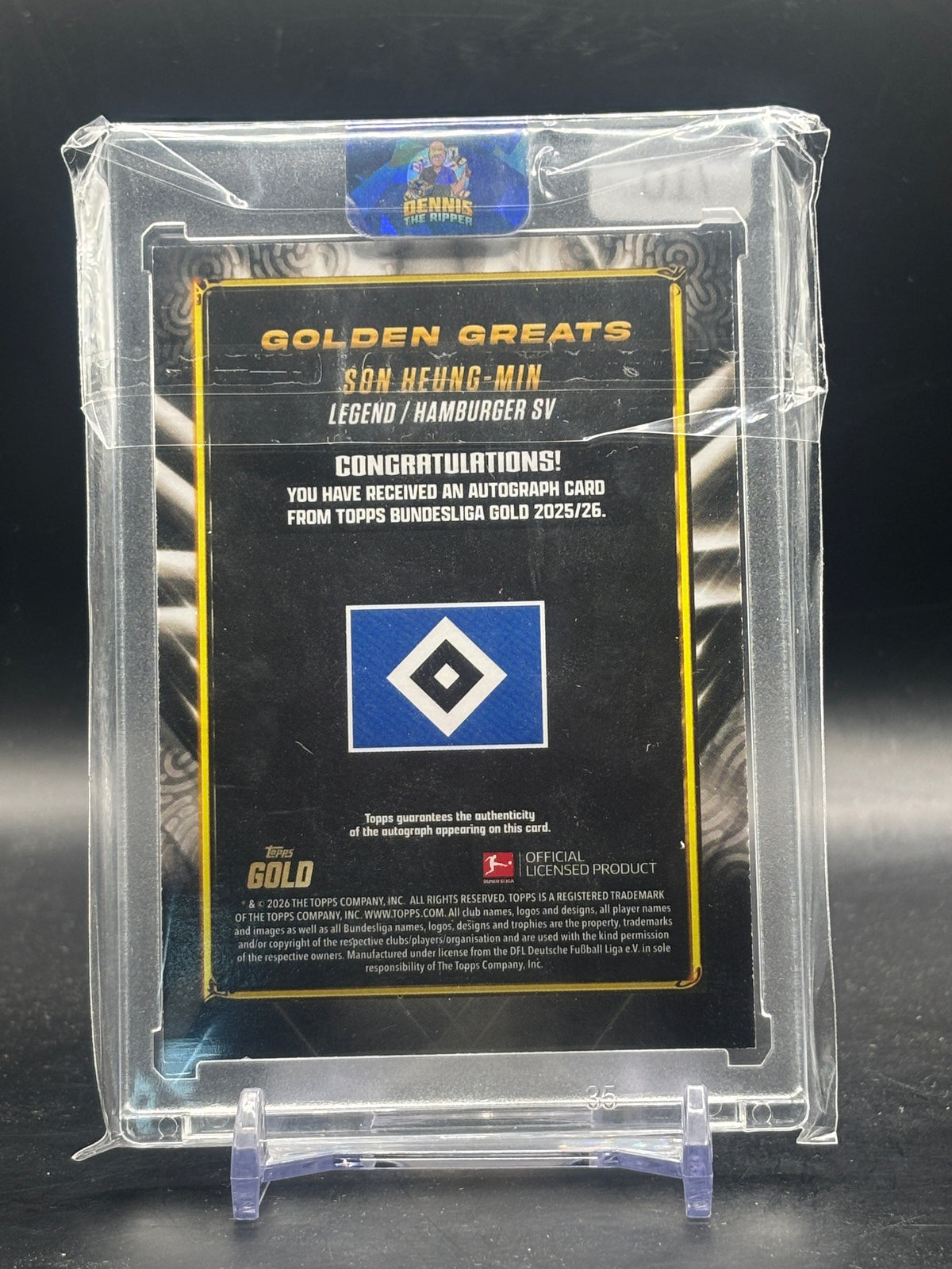 2026 Topps Gold Bundesliga Heung-Min Son Hamburger SV Black Auto 08/10